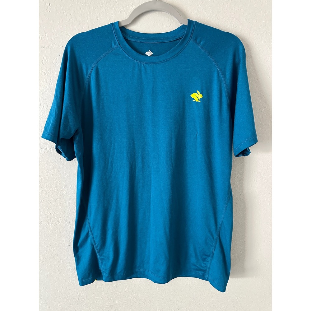 Rabbit Running EZ Tee Men's Size M performance Shirt Milky Blue